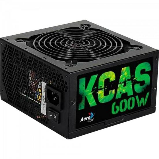 Fonte ATX KCAS 600W 80 Plus Bronze PFC Ativo AEROCOOL
