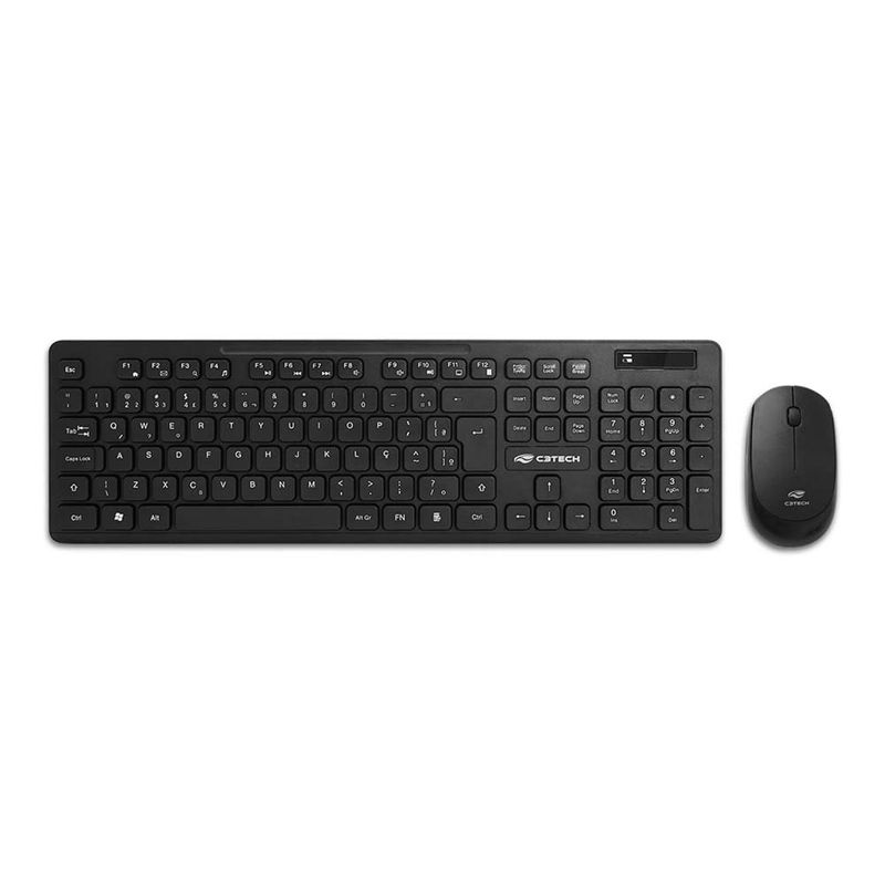 Kit Teclado + Mouse Sem Fio K-W20BK Preto C3TECH