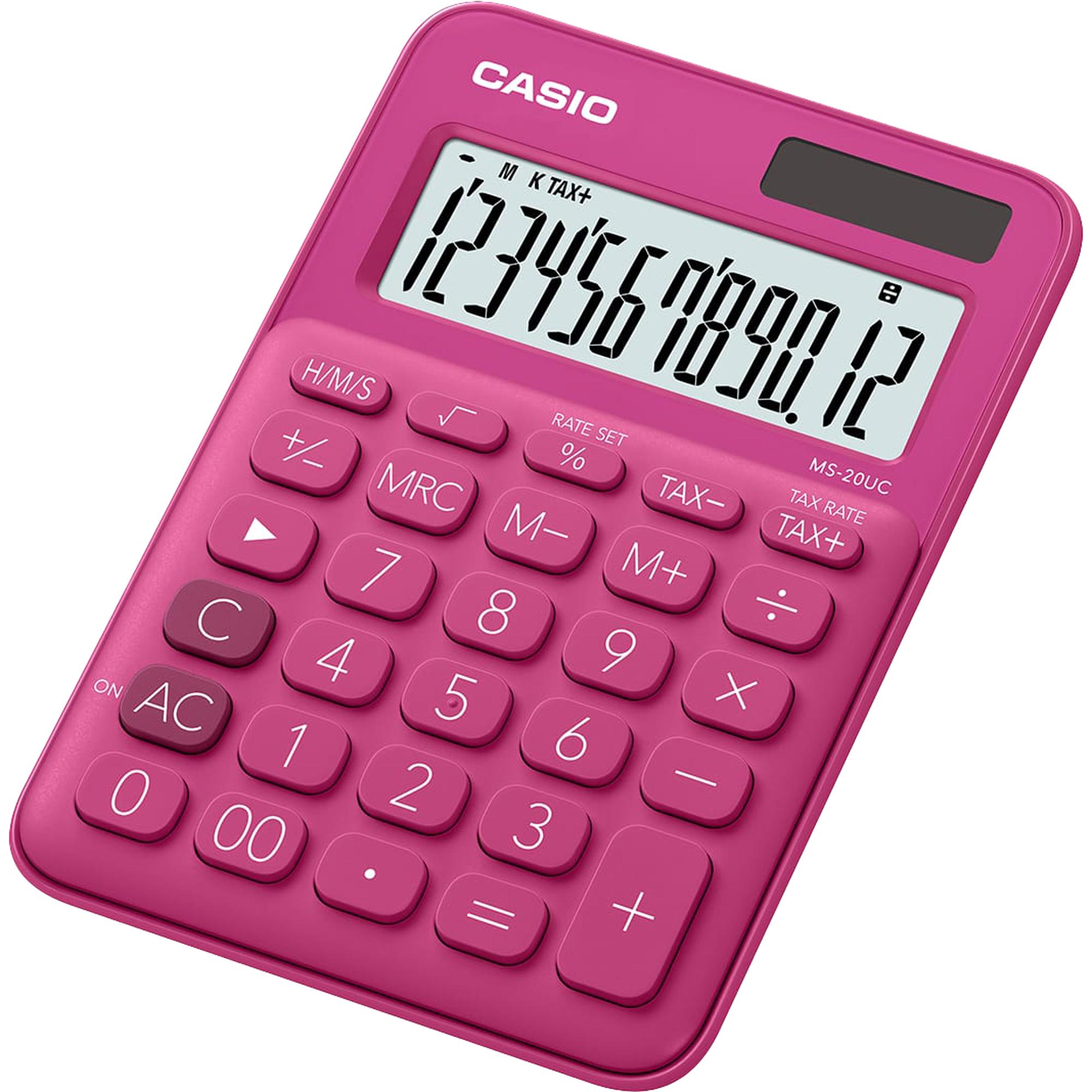Calculadora de Mesa Casio MS20UC 12 Dígitos Pink 0