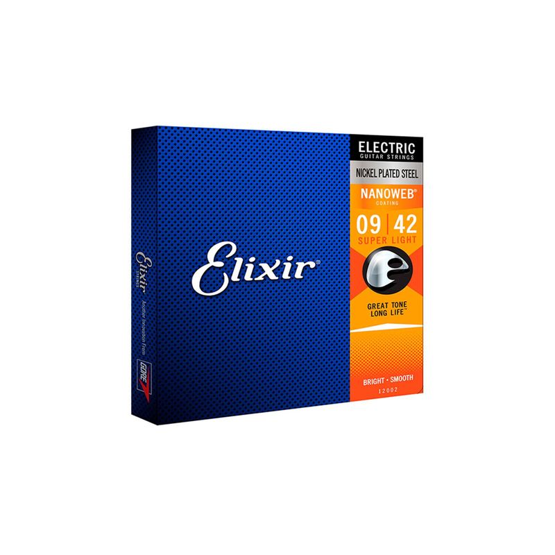 Encordoamento Para Guitarra .009 Super Light Nanoweb ELIXIR
