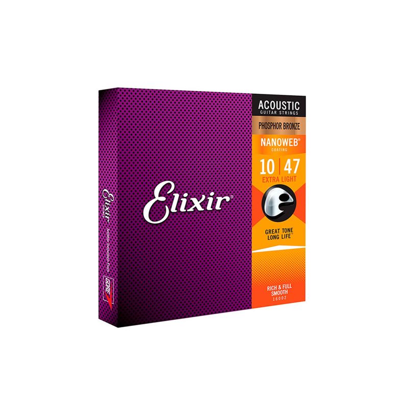 Encordoamento Para Violão .010 Extra Light Nanoweb Elixir