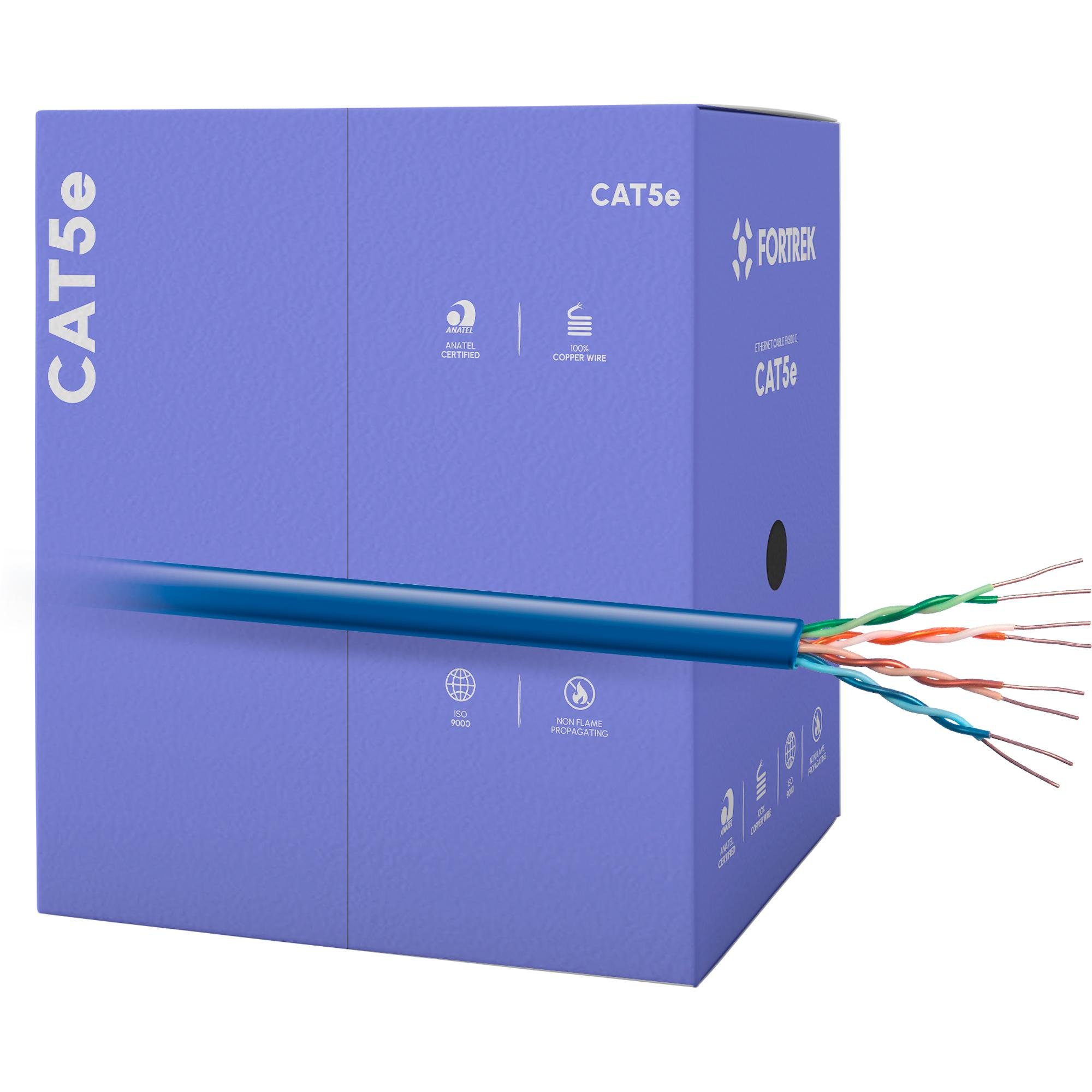 Cabo de Rede CAT5e 305m Fortrek FK500C CMX Azul - CX / 305