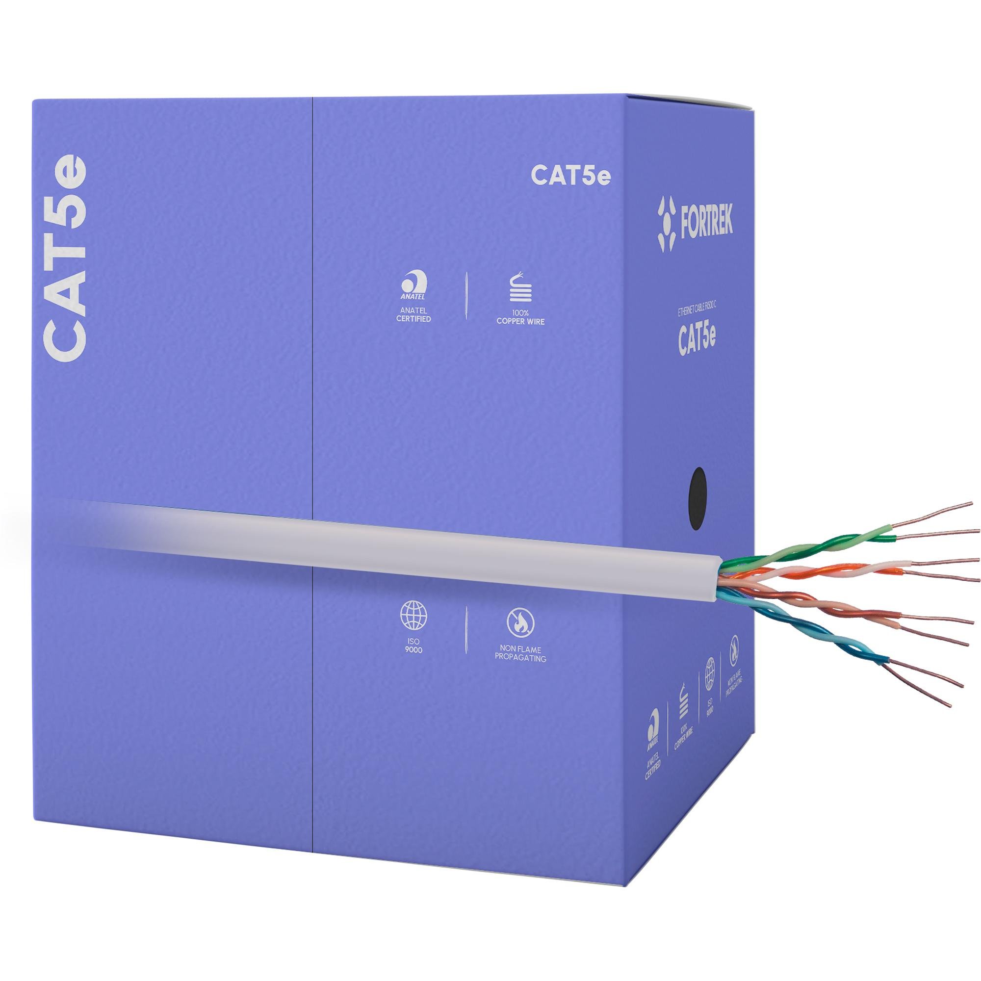 Cabo de Rede CAT5e 305m Fortrek FK500C CMX Cinza - CX / 305