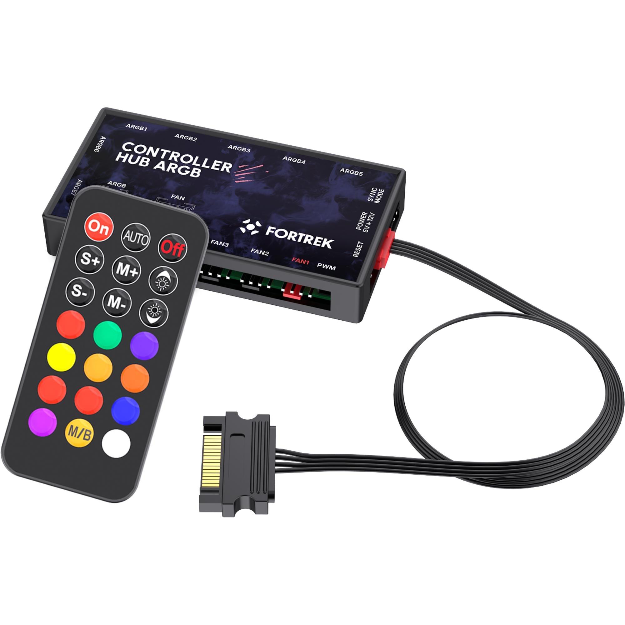 Controladora Fan Fortrek Controller Hub com Controle Remoto 7 Portas