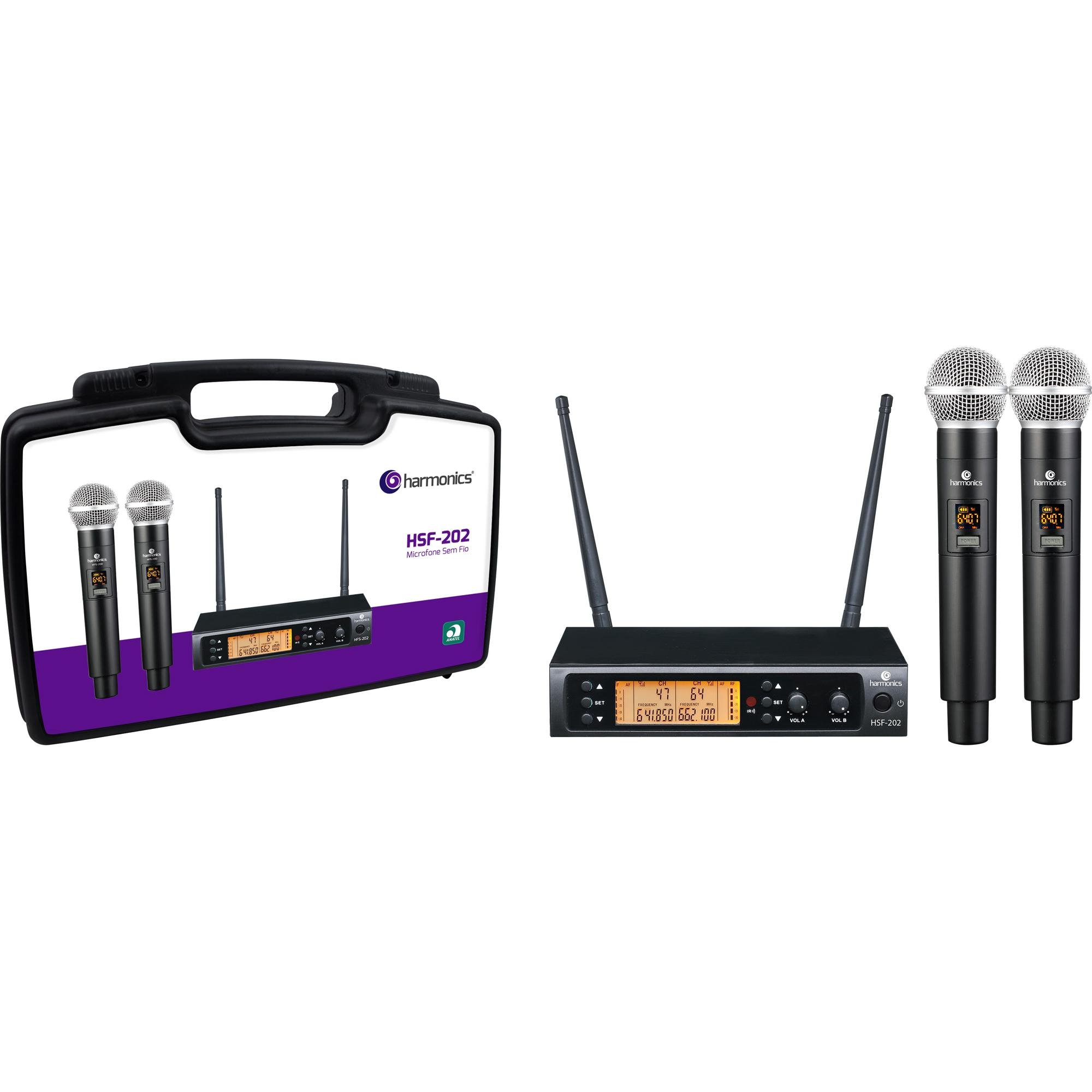 Microfone Sem Fio Harmonics HSF200-2