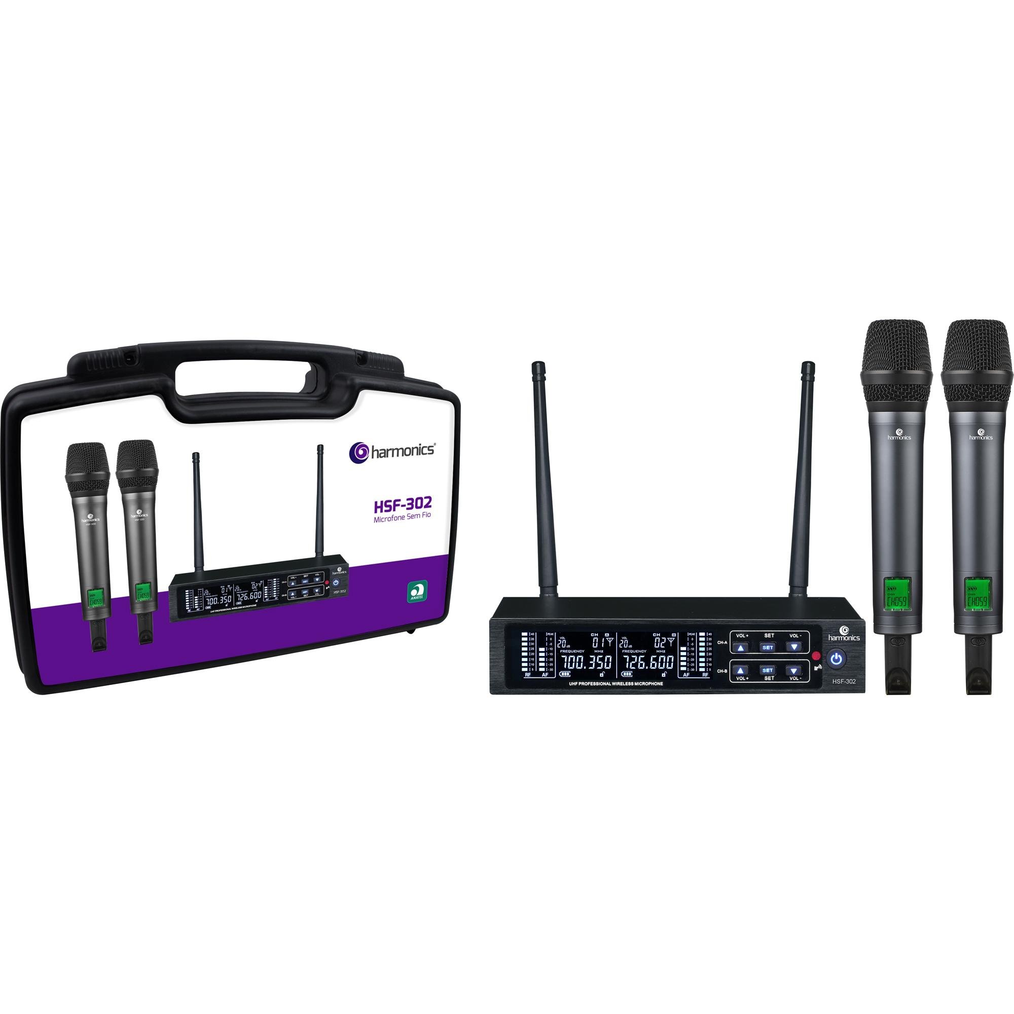 Microfone Sem Fio Harmonics HSF300-2