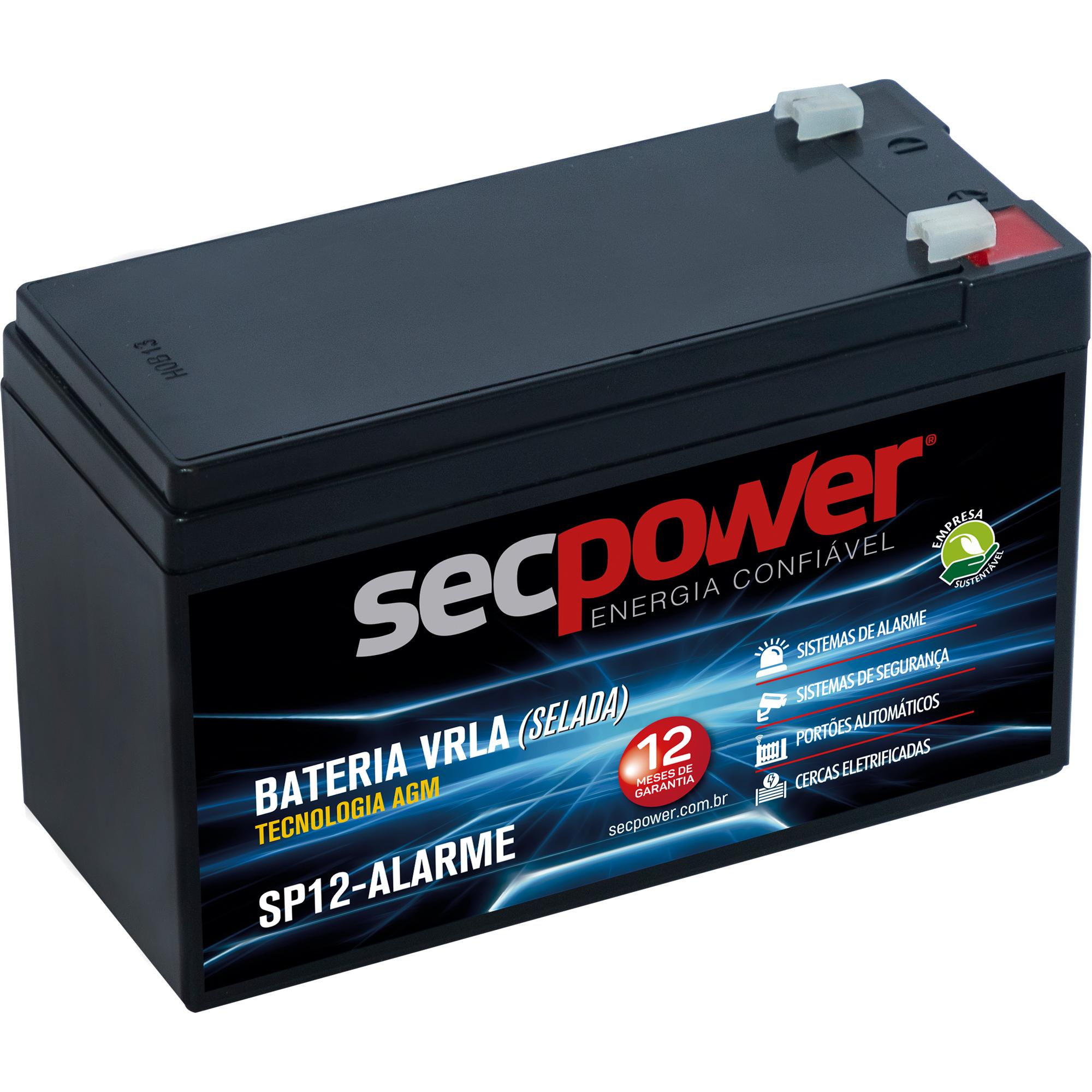 Bateria Selada 12V P12-Alarme SecPower
