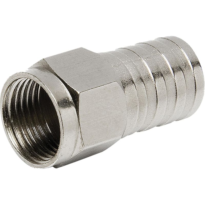 Conector F Tipo Barril Para Crimpar RG59 CONF0006 Níquel STORM - PCT / 100 0