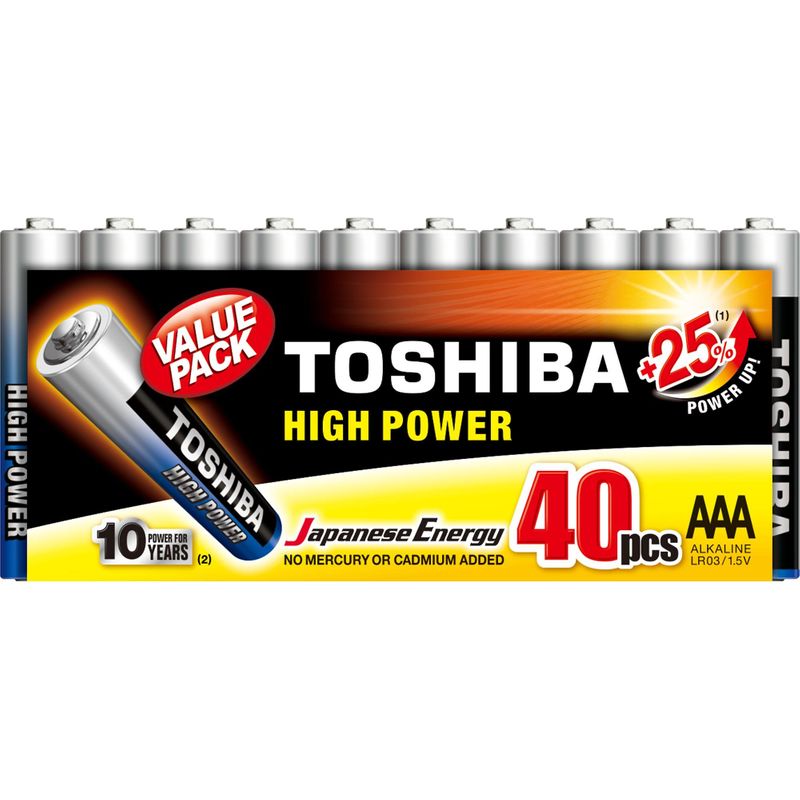Pilha Alcalina AAA Toshiba LR03GCP Com 40