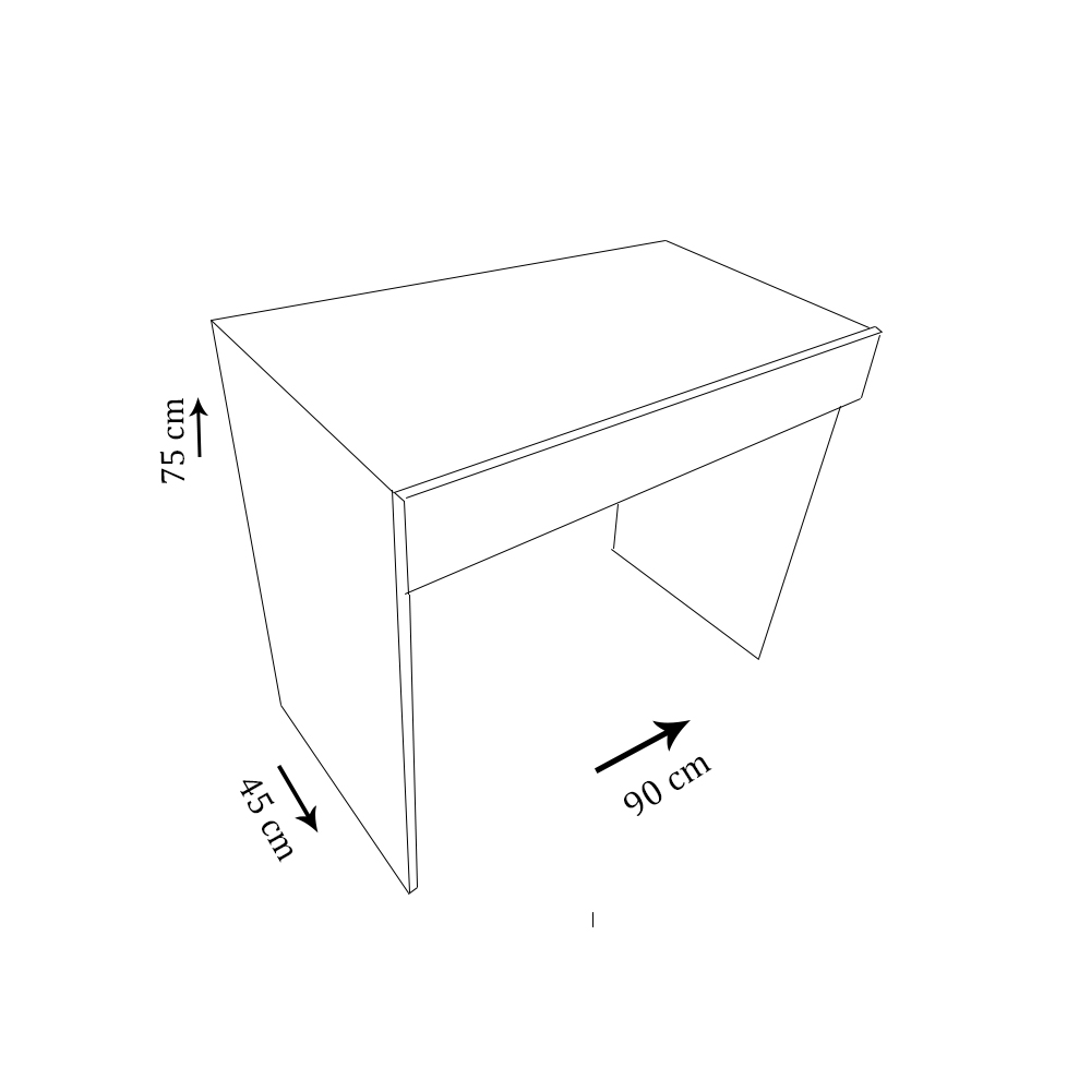 Mesa Para Computador Com 1 Gaveta Em Mdf - Natural 3
