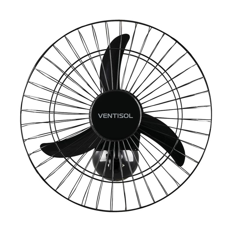Ventilador de Parede Oscilante 50cm Bivolt AÇO Preto VENTISOL