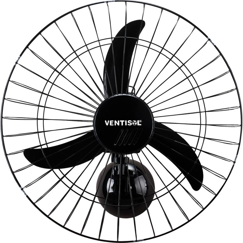 Ventilador de Parede Oscilante 60cm Bivolt AÇO Preto VENTISOL